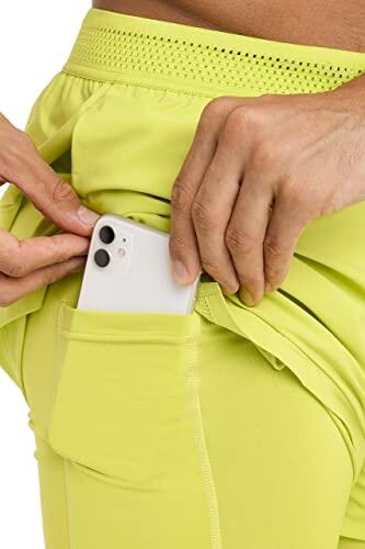 Men's Lightweight 2-in-1 Running Shorts - Lime Punch 4/6