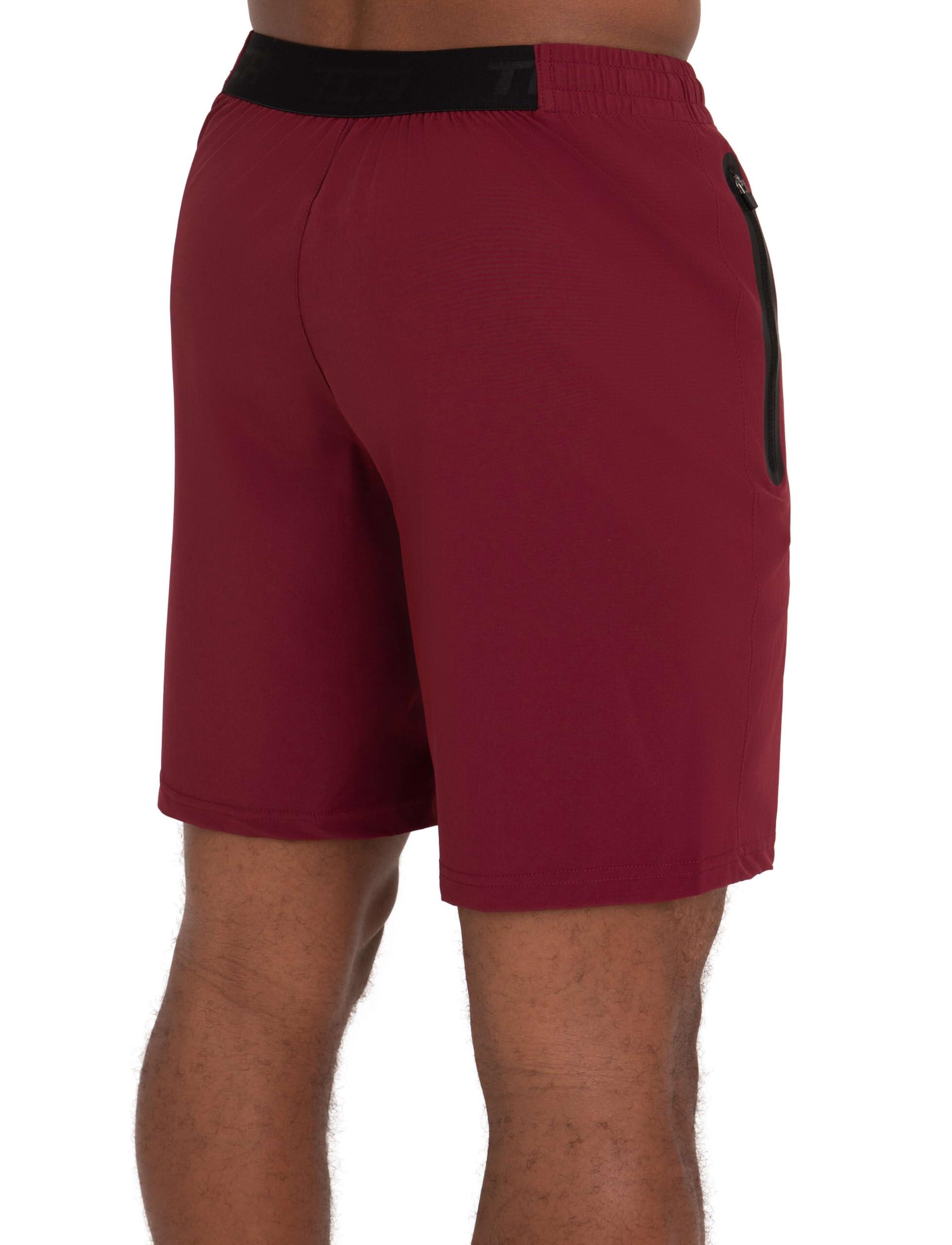Men's Elite Tech Lightweight Running Shorts with Zip Pockets - Carmine Red 2/7