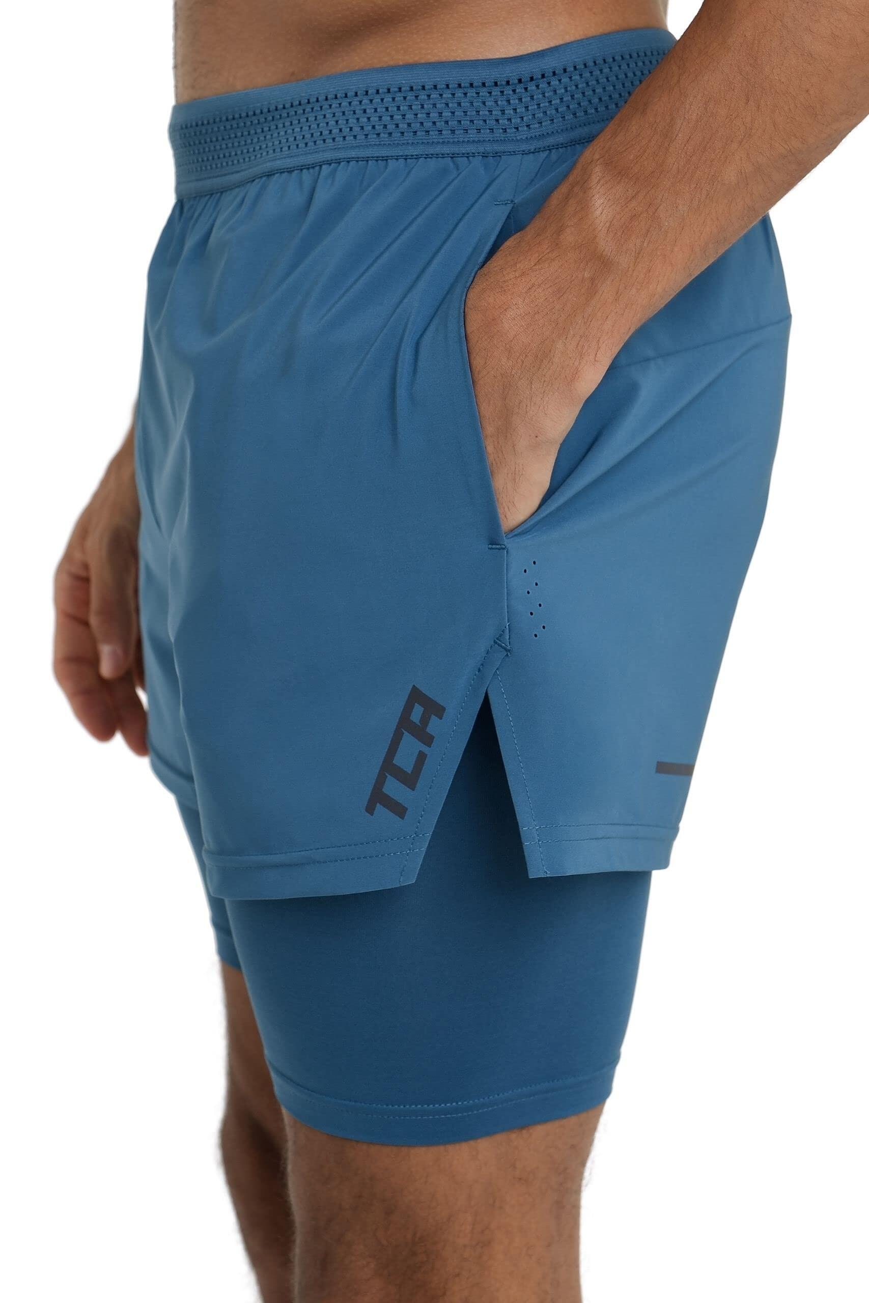 Men's Lightweight 2-in-1 Running Shorts - Iron Blue 3/6