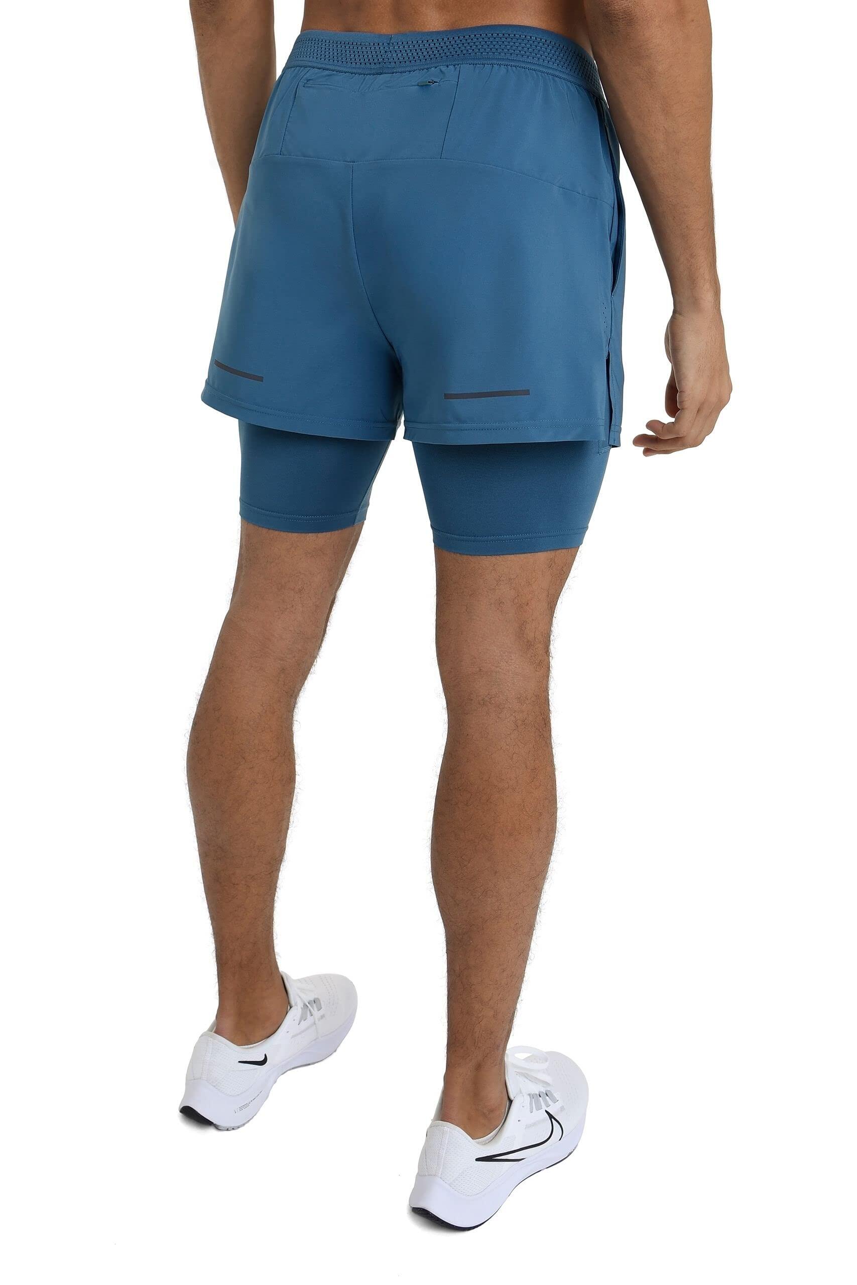 Men's Lightweight 2-in-1 Running Shorts - Iron Blue 2/6