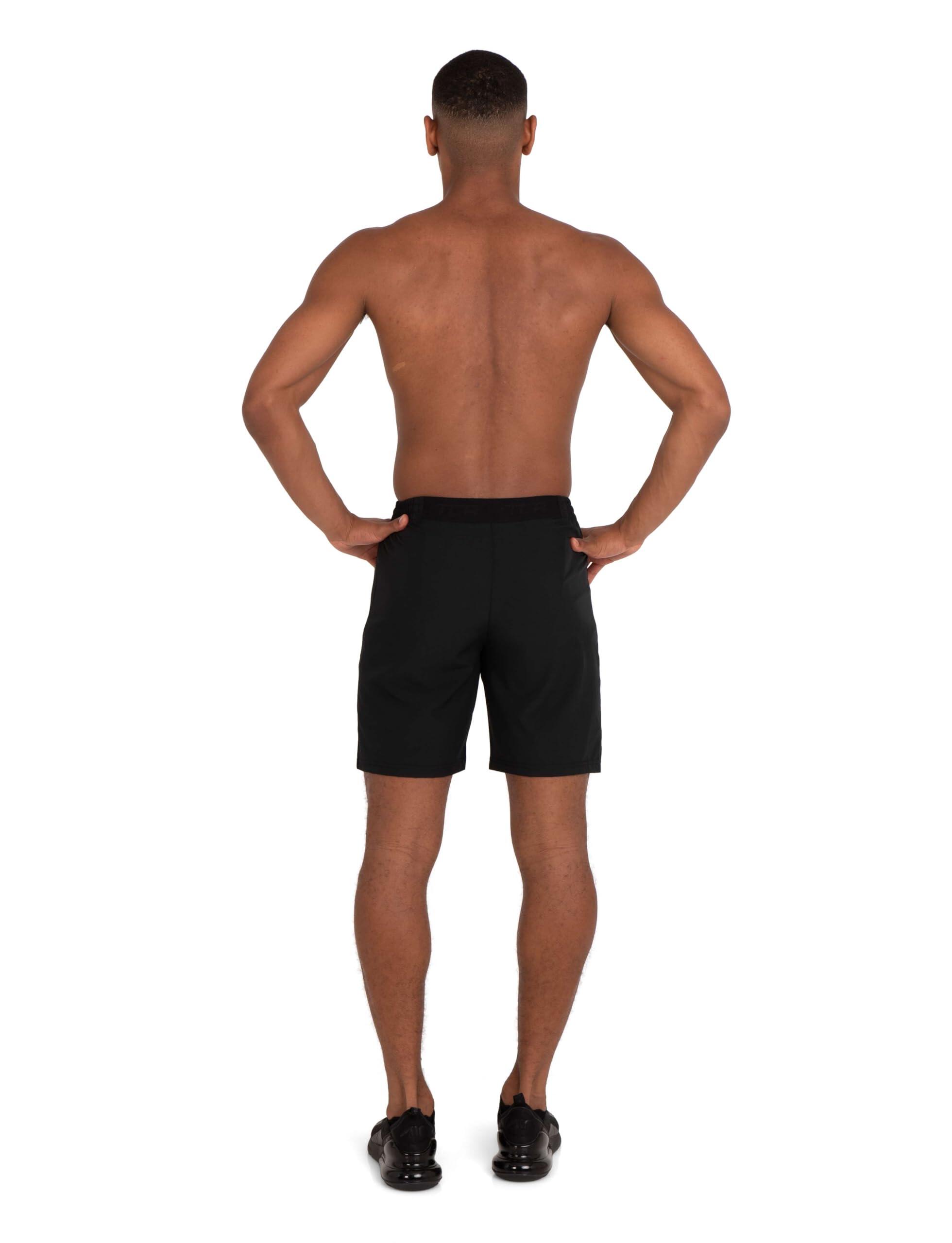 Men's Elite Tech Lightweight Running Shorts with Zip Pockets - Black/Black 5/7