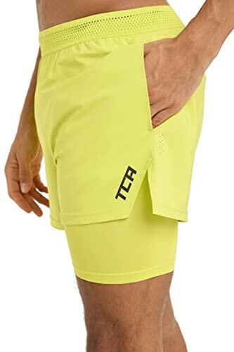 Men's Lightweight 2-in-1 Running Shorts - Lime Punch 3/6