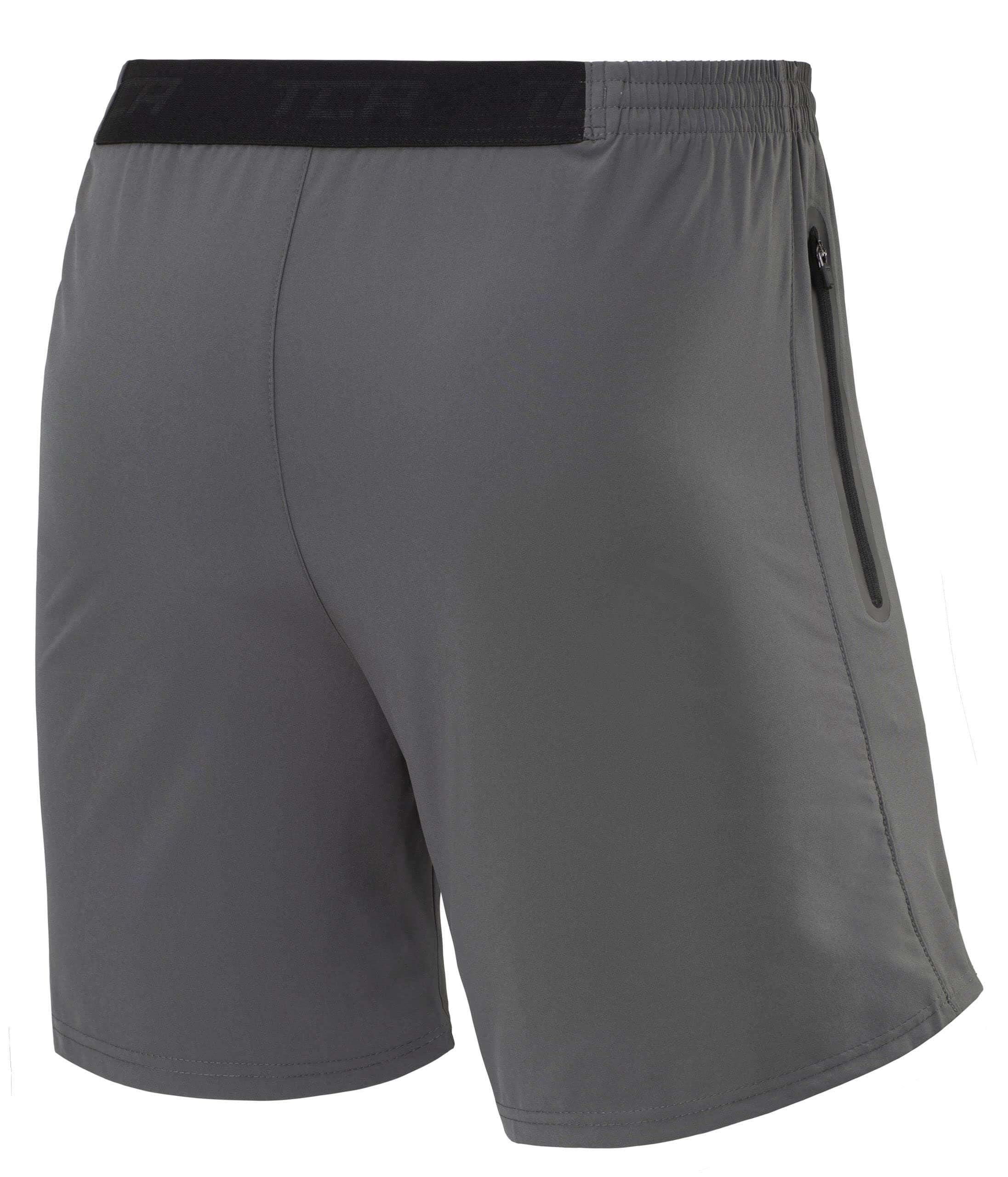 Men's Elite Tech Lightweight Running Shorts with Zip Pockets - Asphalt 2/7