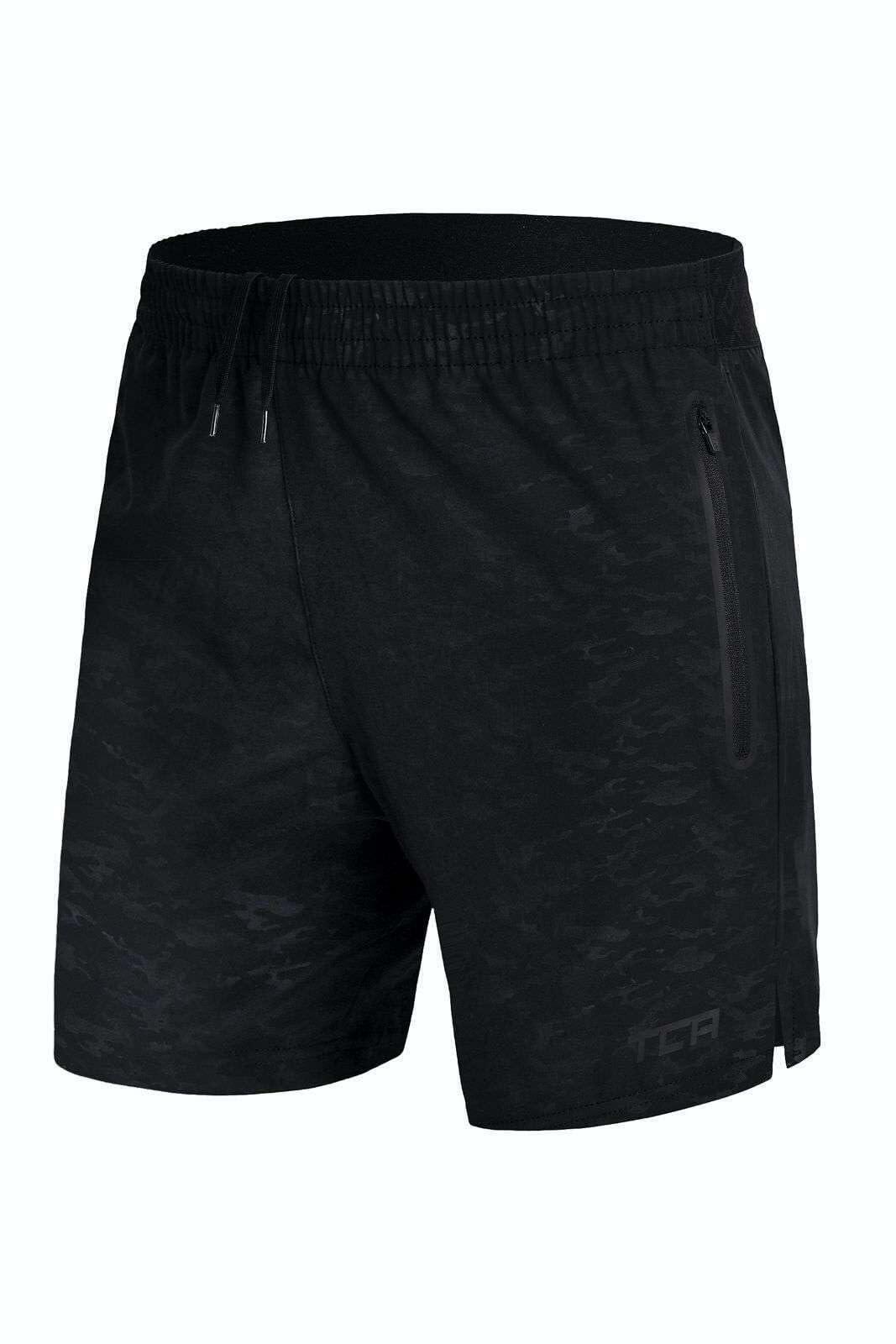 TCA Men's Elite Tech Lightweight Running Shorts with Zip Pockets - Dark Combat