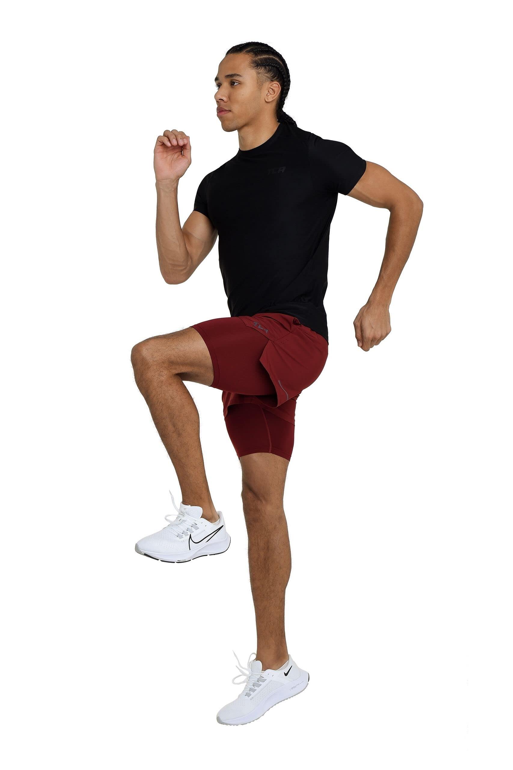 Men's Lightweight 2-in-1 Running Shorts - Maroon 5/6