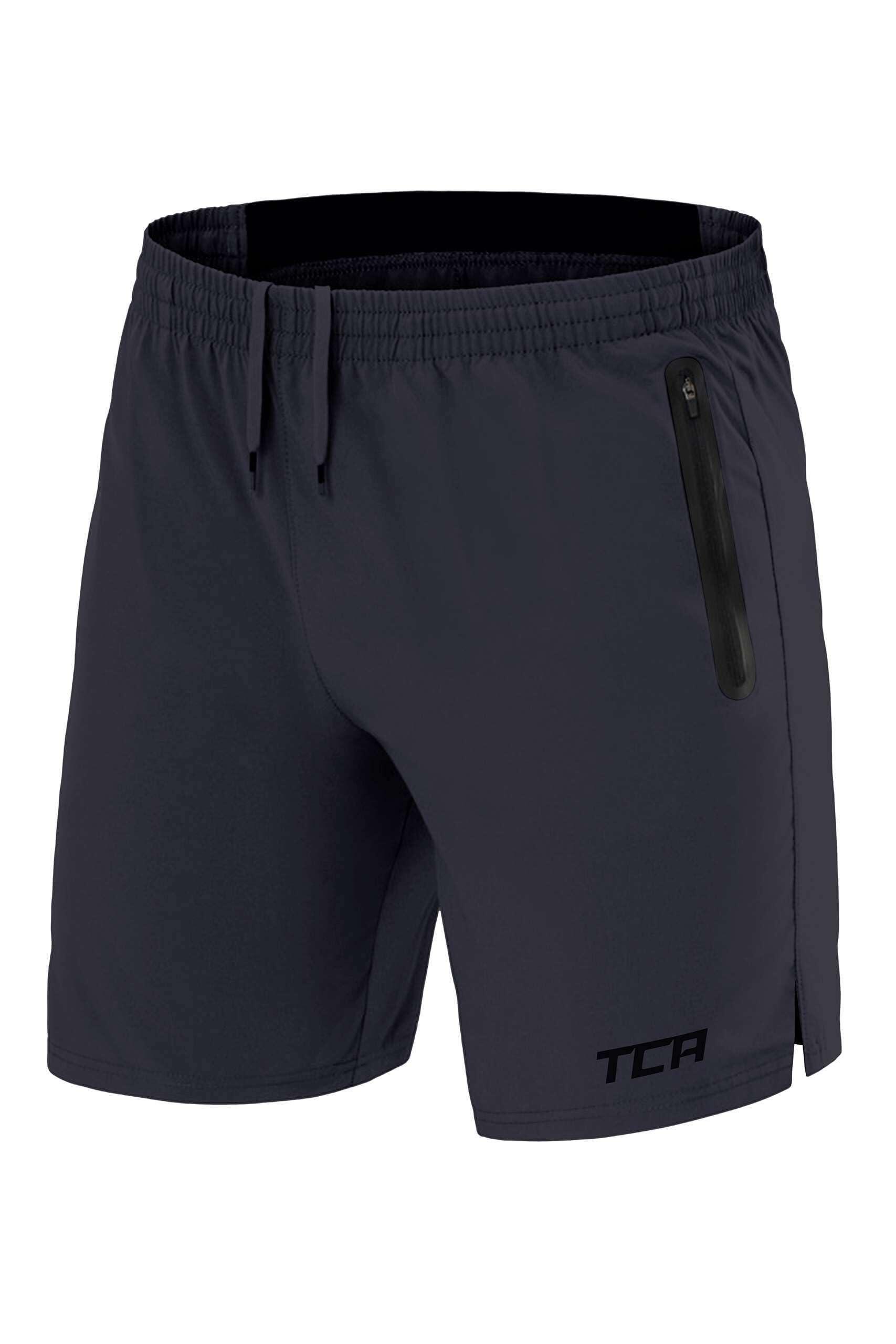 TCA Men's Elite Tech Lightweight Running Shorts with Zip Pockets - Smoke Grey