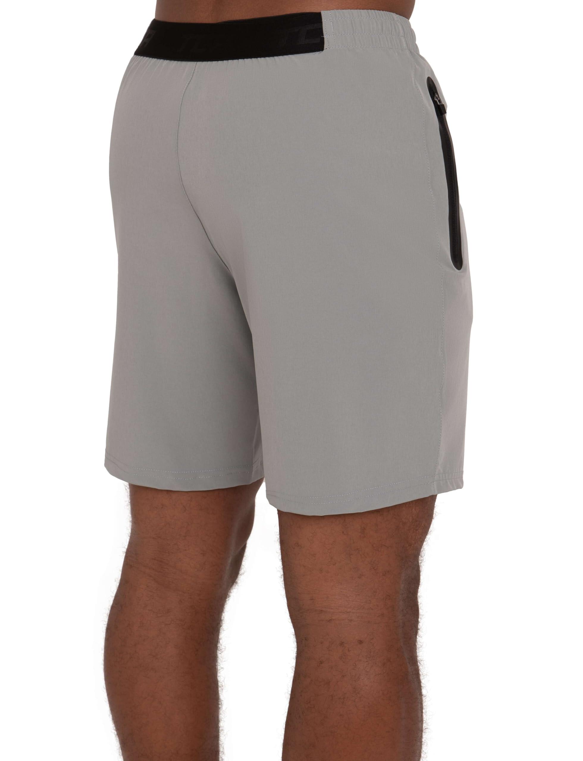 Men's Elite Tech Lightweight Running Shorts with Zip Pockets - Cool Grey/Black 2/7