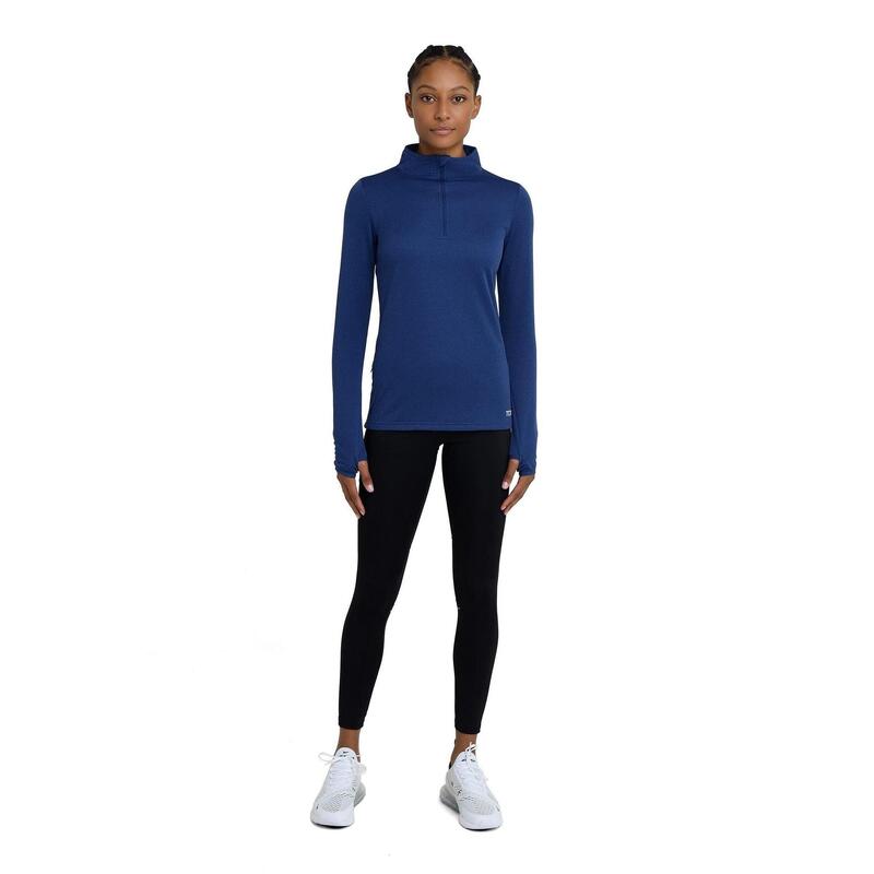 Haut Cloud Fleece avec Fermeture 1/4 et Poche à Fermeture Éclair pour Femmes