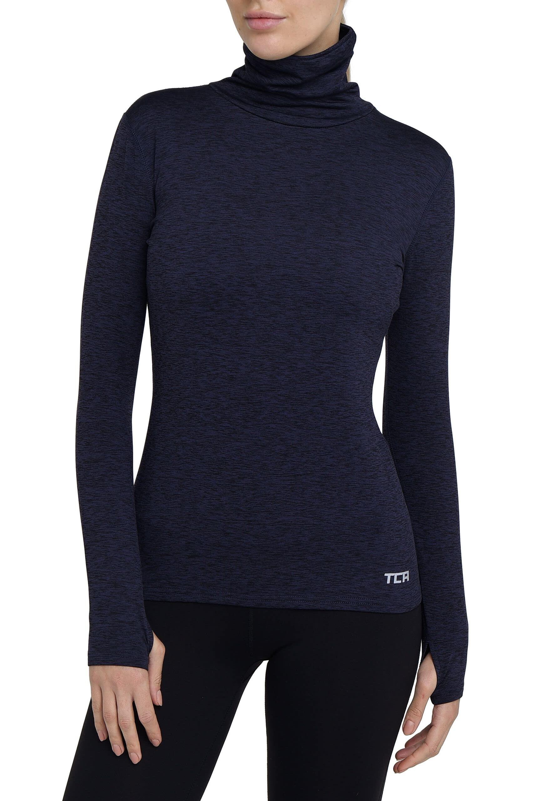 TCA Damen Warm-Up Trichterkragen Thermo Lauf Oberteil
