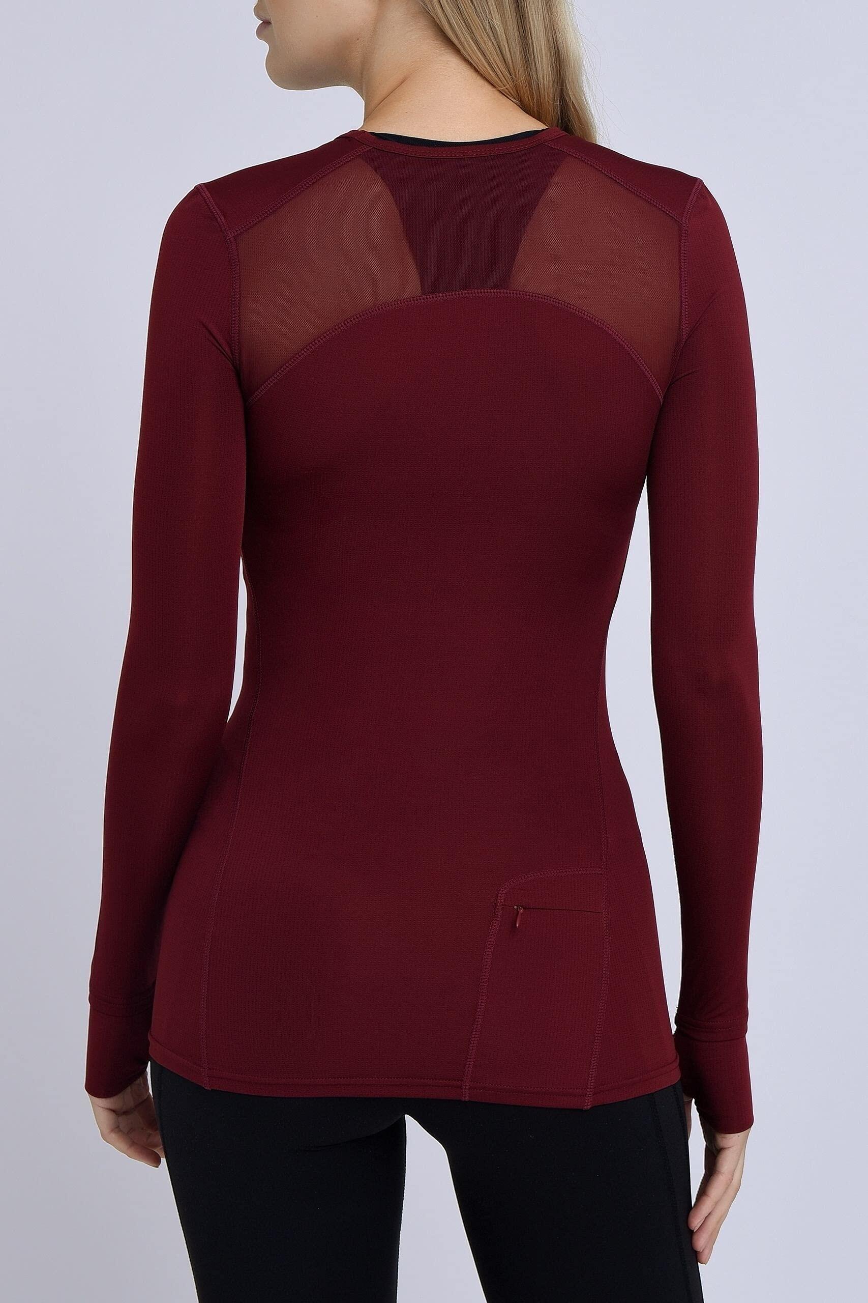 Women's Stamina Running Top with Zip Pocket - Cabernet 2/7