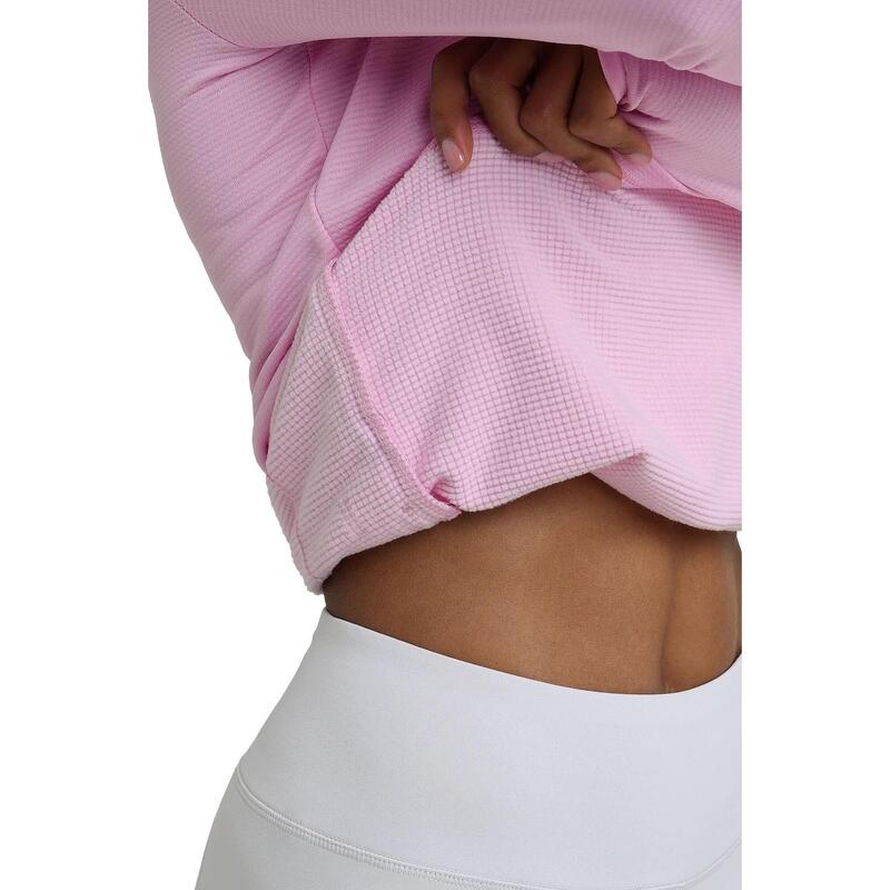 Haut Cloud Fleece avec Fermeture 1/4 et Poche à Fermeture Éclair pour Femmes