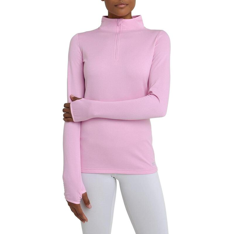 Haut Cloud Fleece avec Fermeture 1/4 et Poche à Fermeture Éclair pour Femmes