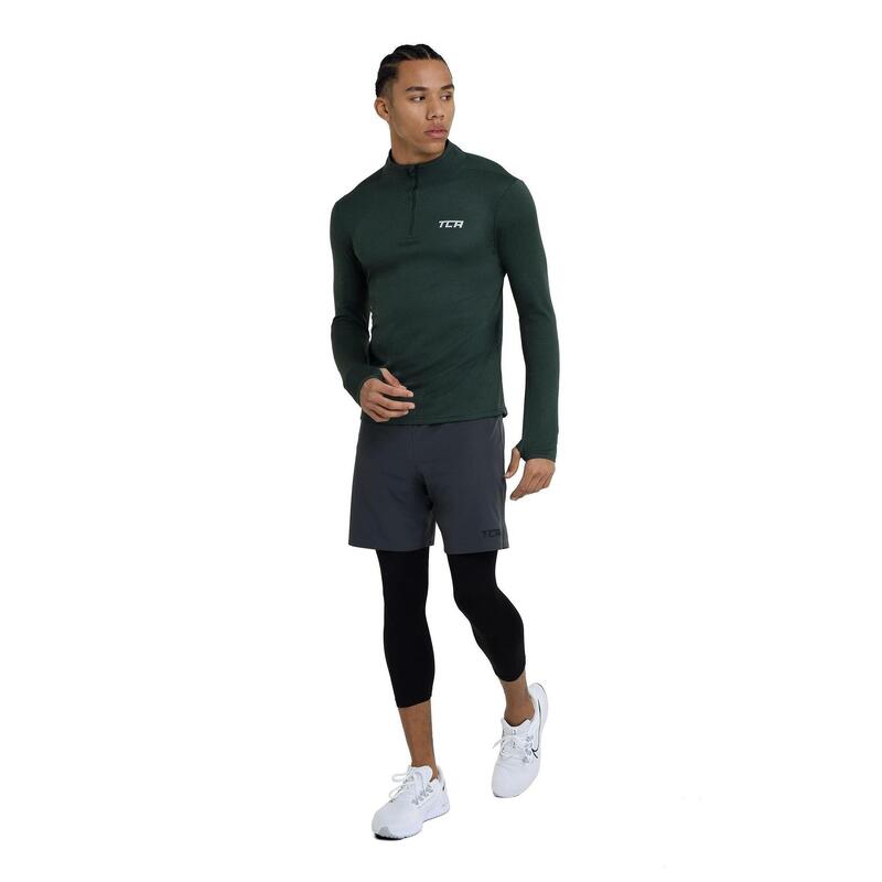 Haut Cloud Fleece avec Fermeture 1/4 et Poche à Fermeture Éclair pour Hommes