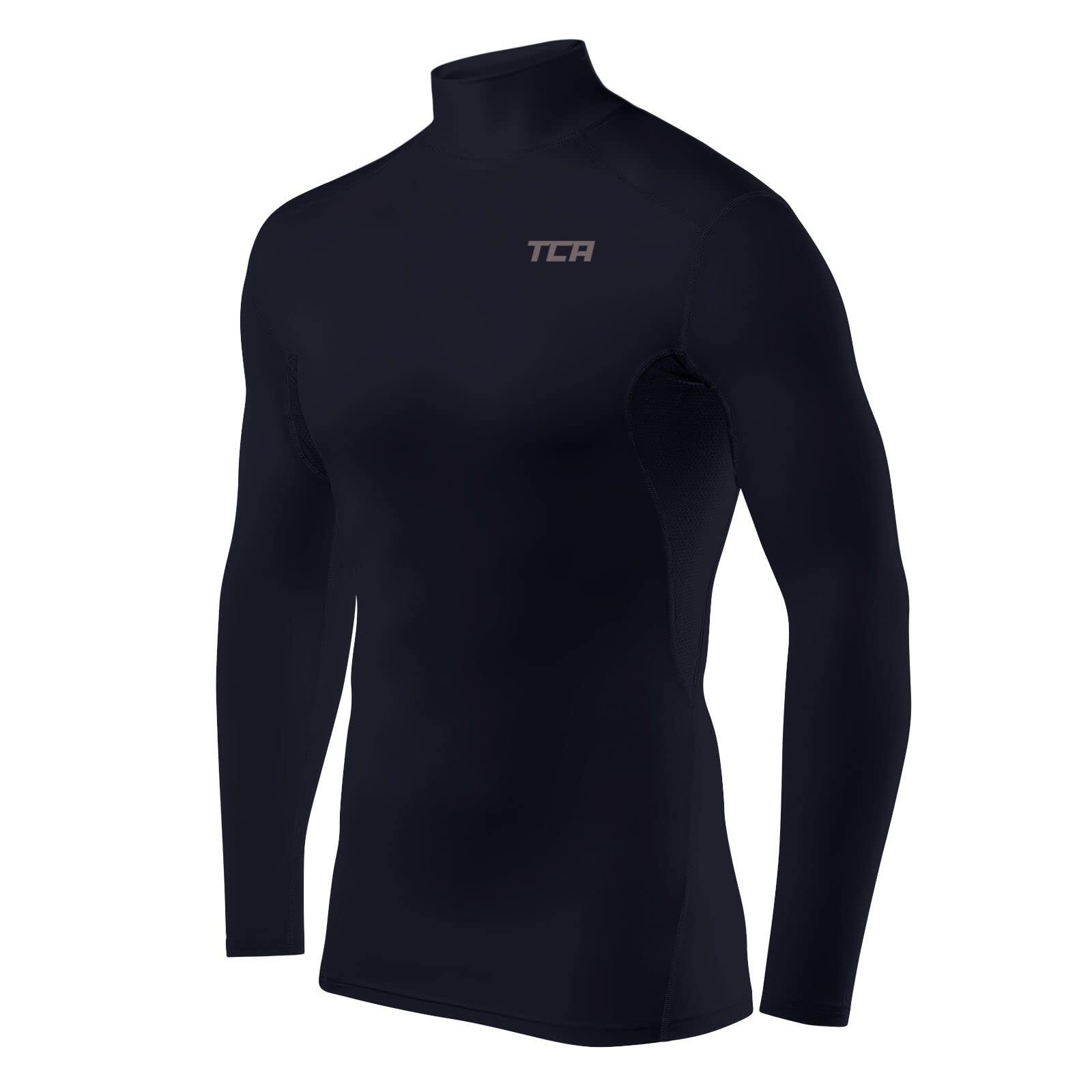 TCA Herren HyperFusion Kompressionsshirt Atmungsaktiv Langarm - Mock Neck