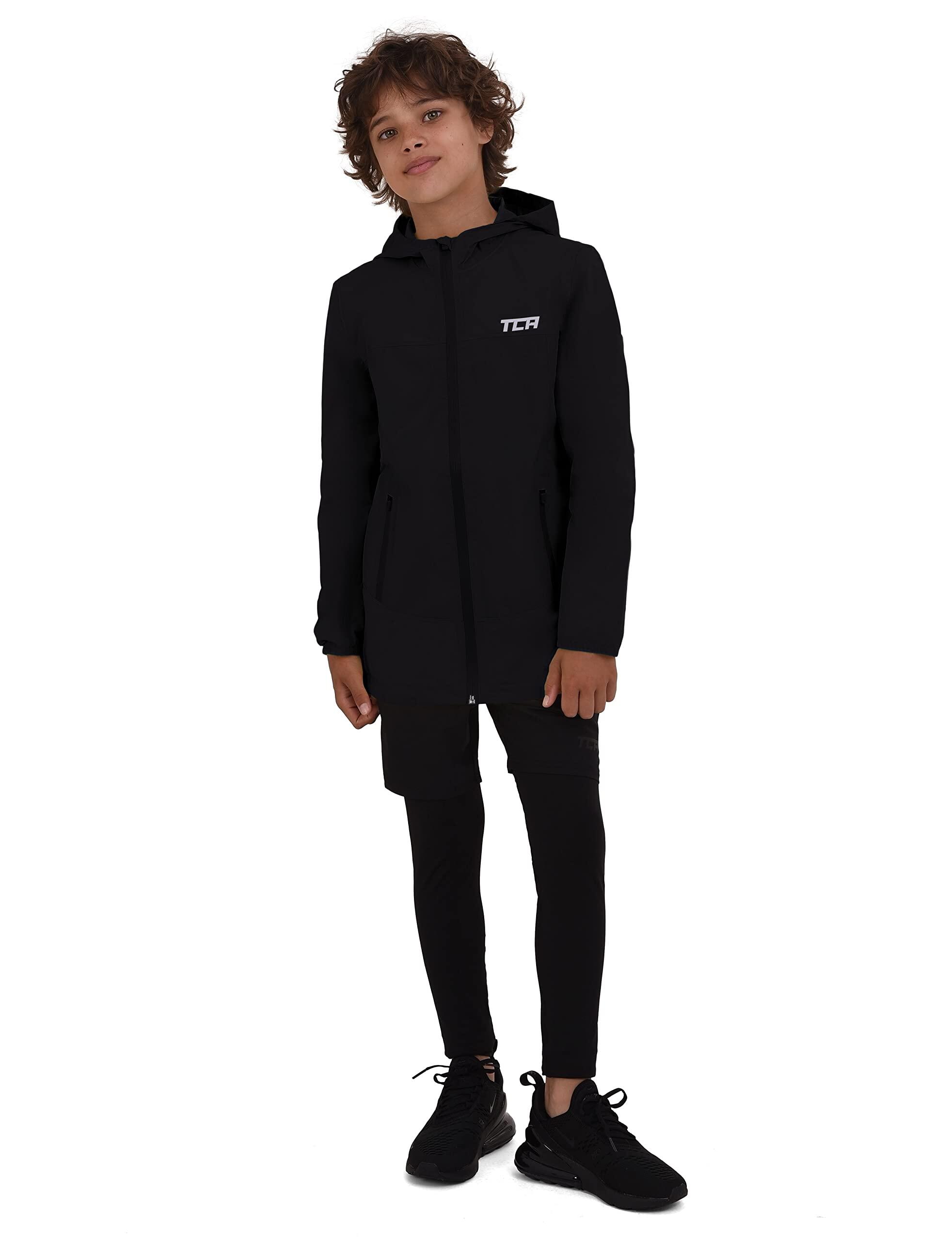 Jungen leichte wasserdichte Regenjacke mit Reißverschlusstaschen 5/6
