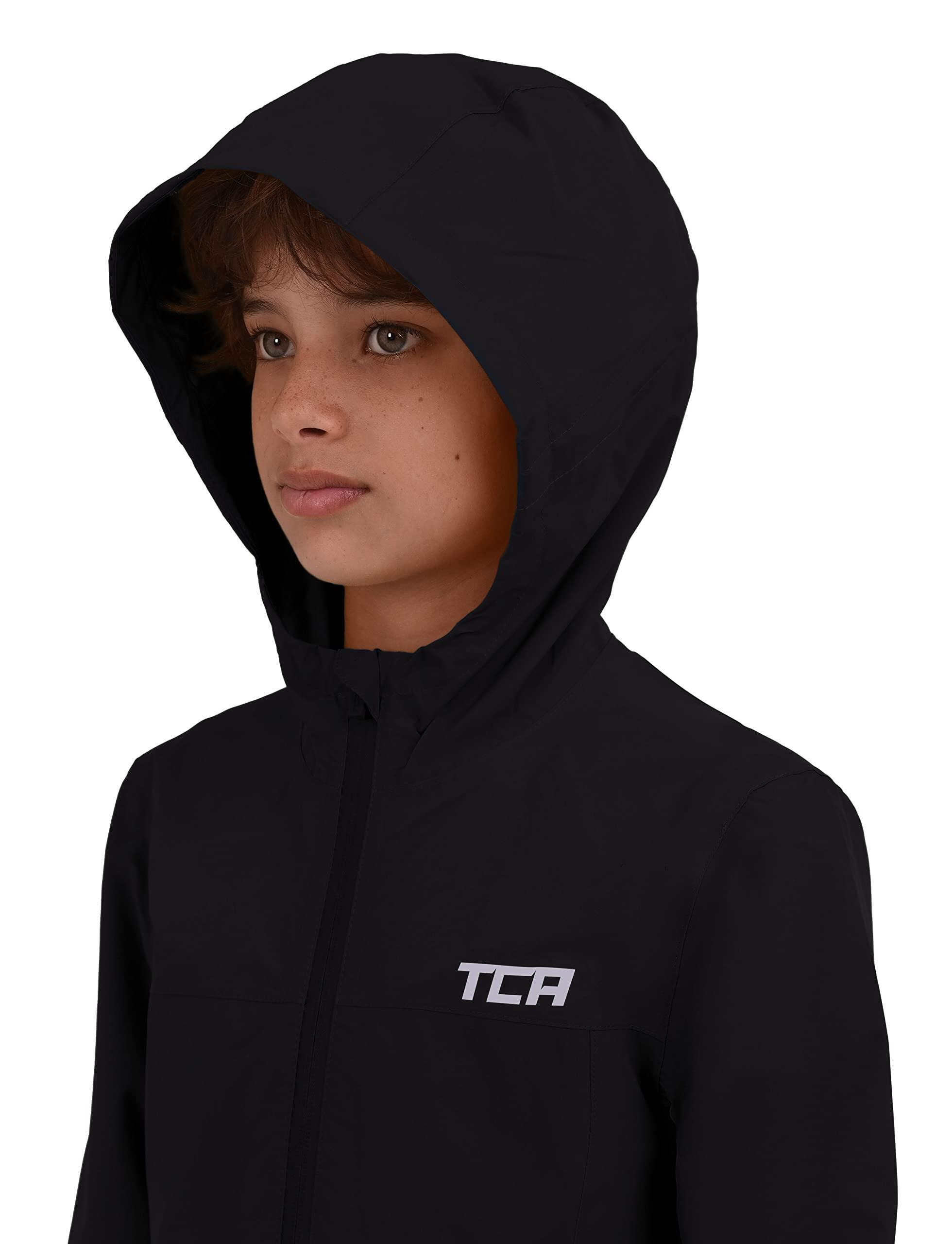 Jungen leichte wasserdichte Regenjacke mit Reißverschlusstaschen 3/6