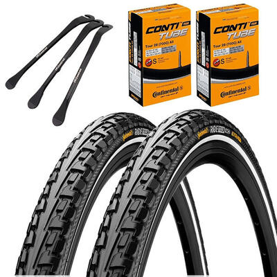 2x Continental Reifen Ride Tour Schwarz Reflex 28x1,60 (42-622)+SV + Reifenheber