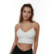 Sujetador Top deportivo Furina Sujecion media de mujer Black Limba Cream