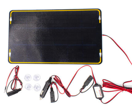 Panneau solaire AutoSolar 12W monocristallin + régulateur et câbles