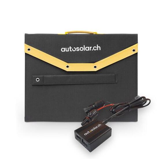 Valise solaire AutoSolar 135W flexible portable avec convertisseur DC