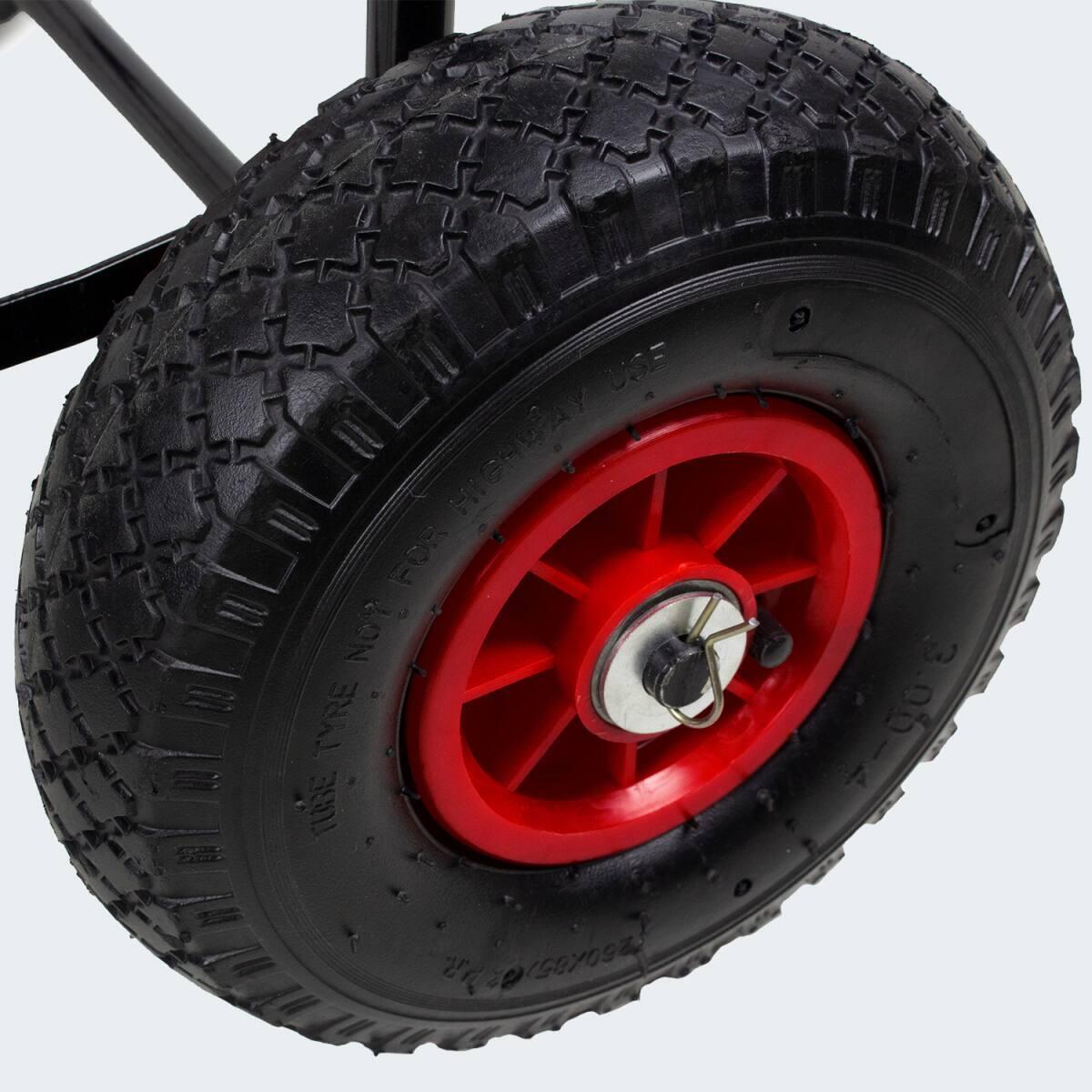 Carrello pieghevole | Ruote pneumatiche | 100 kg | Carretto | Pesca | Nero 4/7