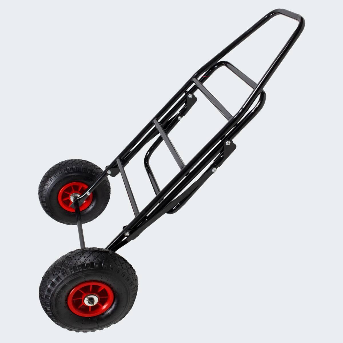 Carrello pieghevole | Ruote pneumatiche | 100 kg | Carretto | Pesca | Nero 5/7