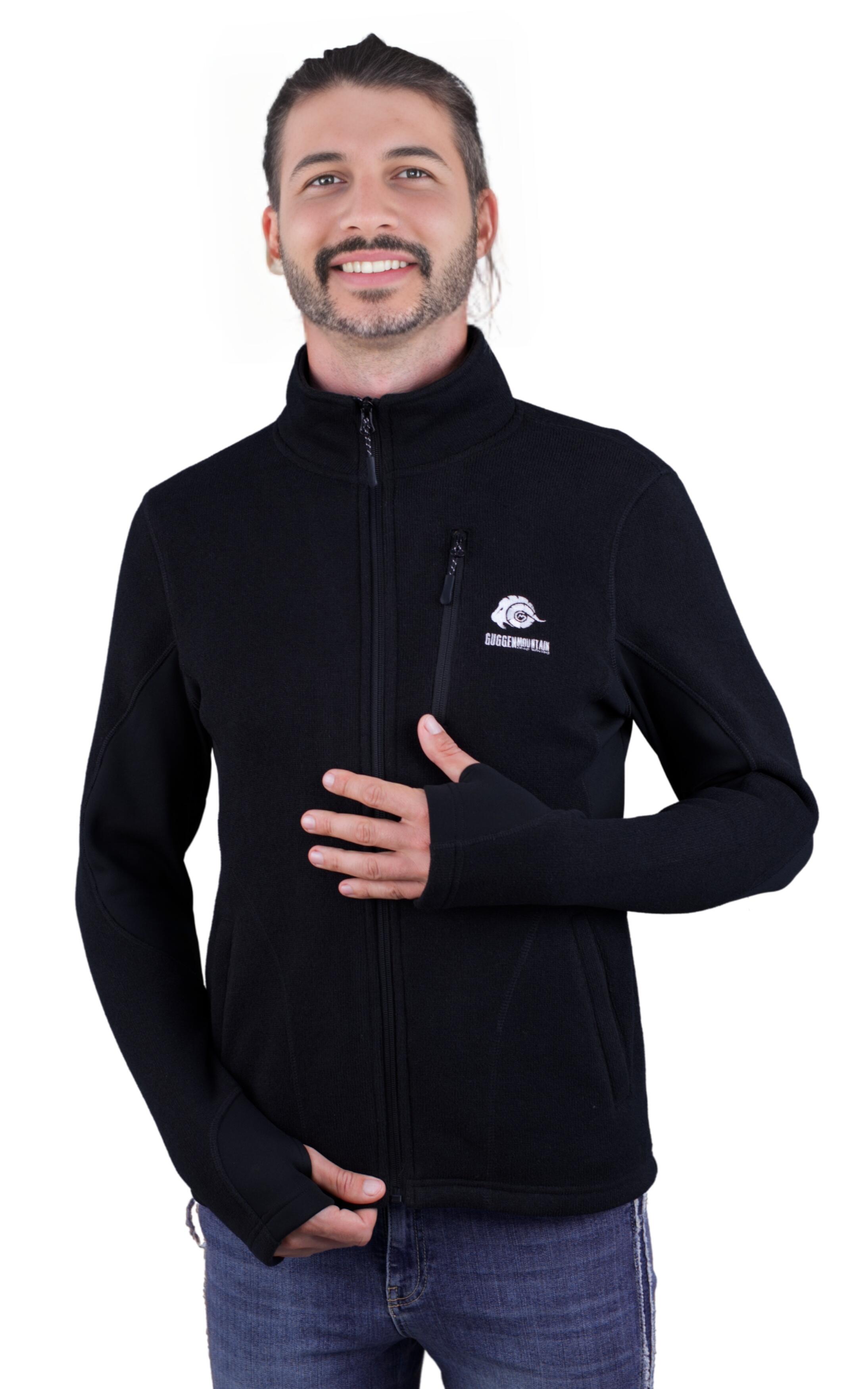 GUGGEN MOUNTAIN Giacca in pile Fusion da uomo MML01 Giacca in pile escursionismo