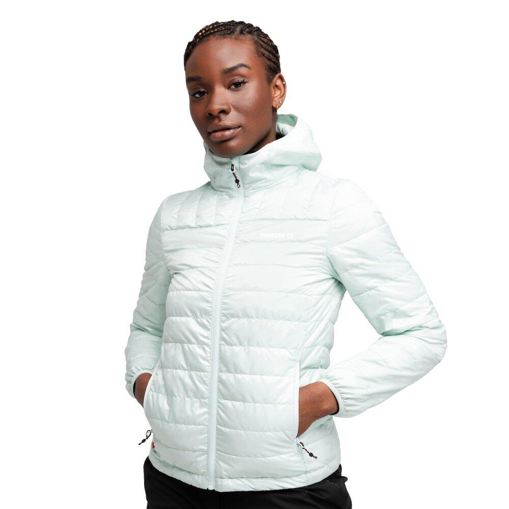 SIROKO Casaco de caminhada ultraleve e termicamente isolado para mulher Haven Branco
