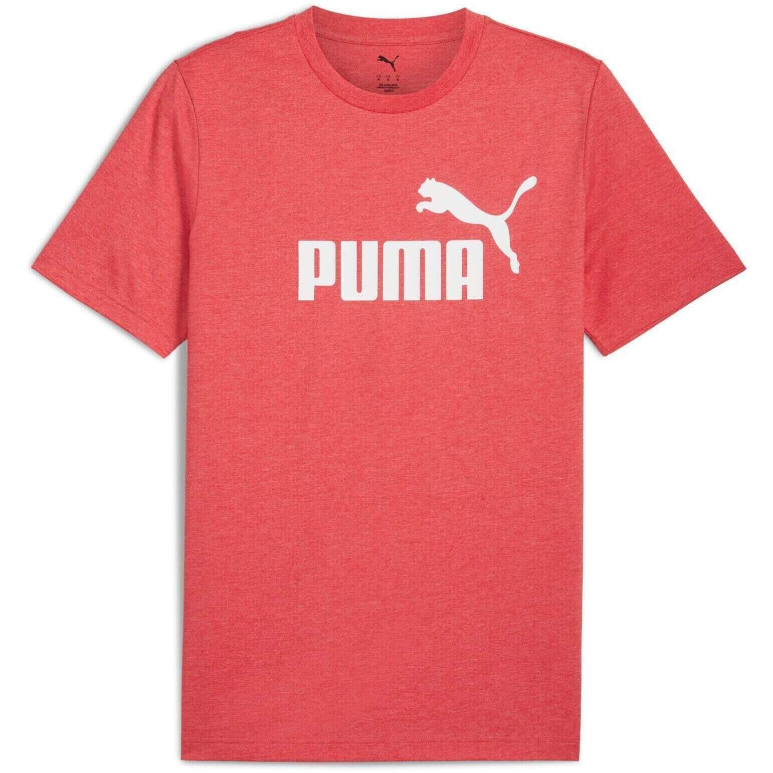 T-shirt Puma Ess No. 1 Logo Heather Tee, Rouge, Hommes 1/2