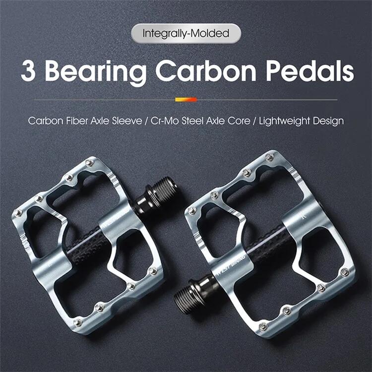Pédales antidérapantes en alliage d'aluminium + fibre de carbone 3/7