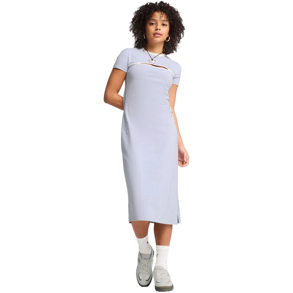 Dress Puma Wardrobe Ess Midi Cut-out Dress, Blue, Women
