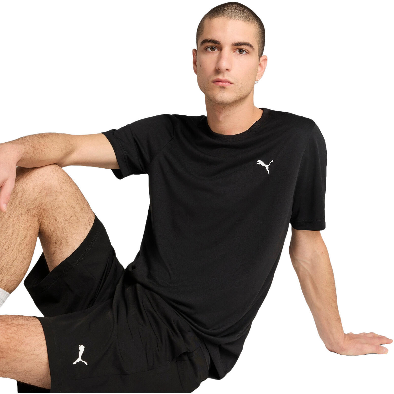 Puma - T-shirt Puma Ess Small Logo Poly Tee, Noir, Hommes - T-shirt Manches Courtes - Noir - 40 M - Decathlon