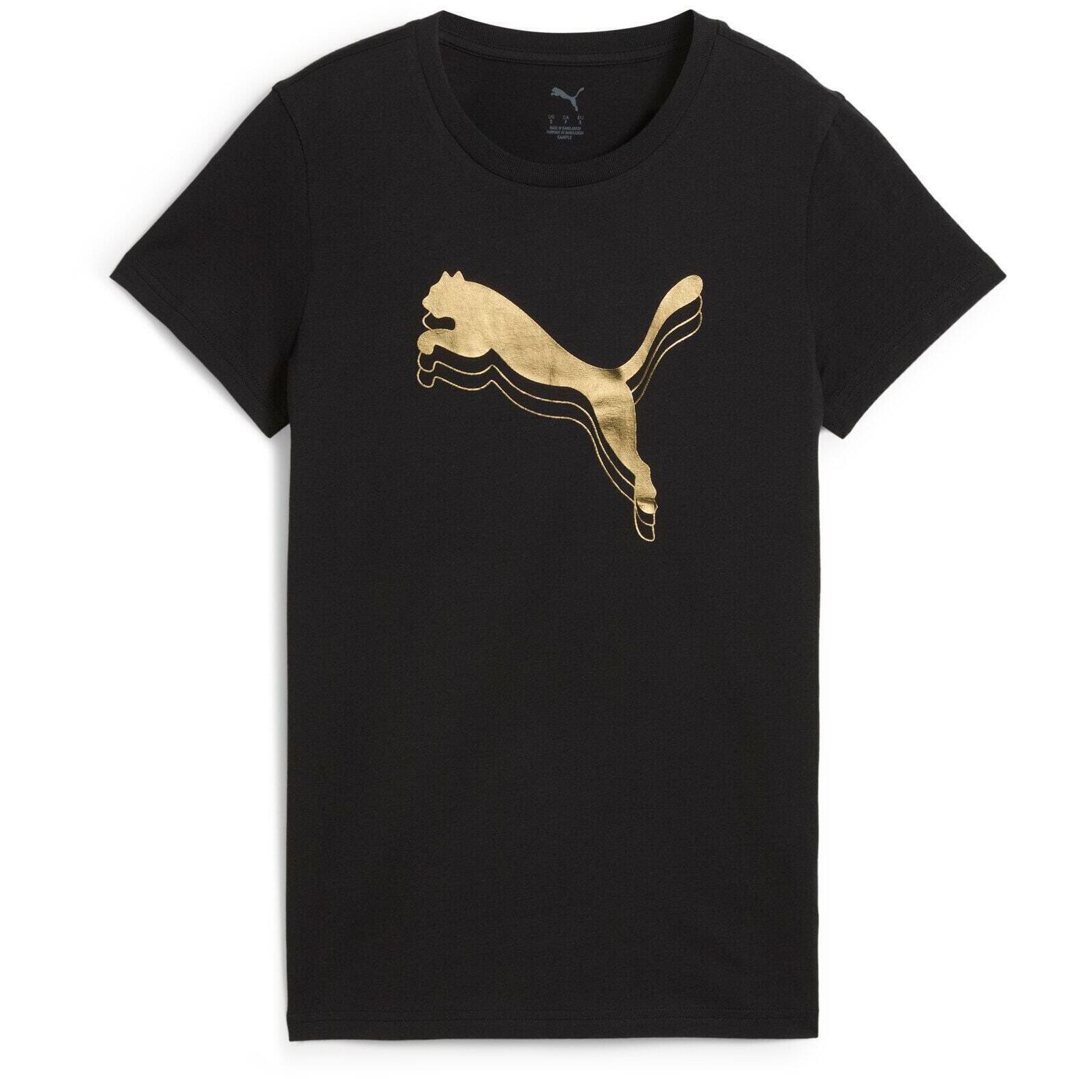 T-shirt Puma Ess Metallic Tee, Zwart, Dames 4/5