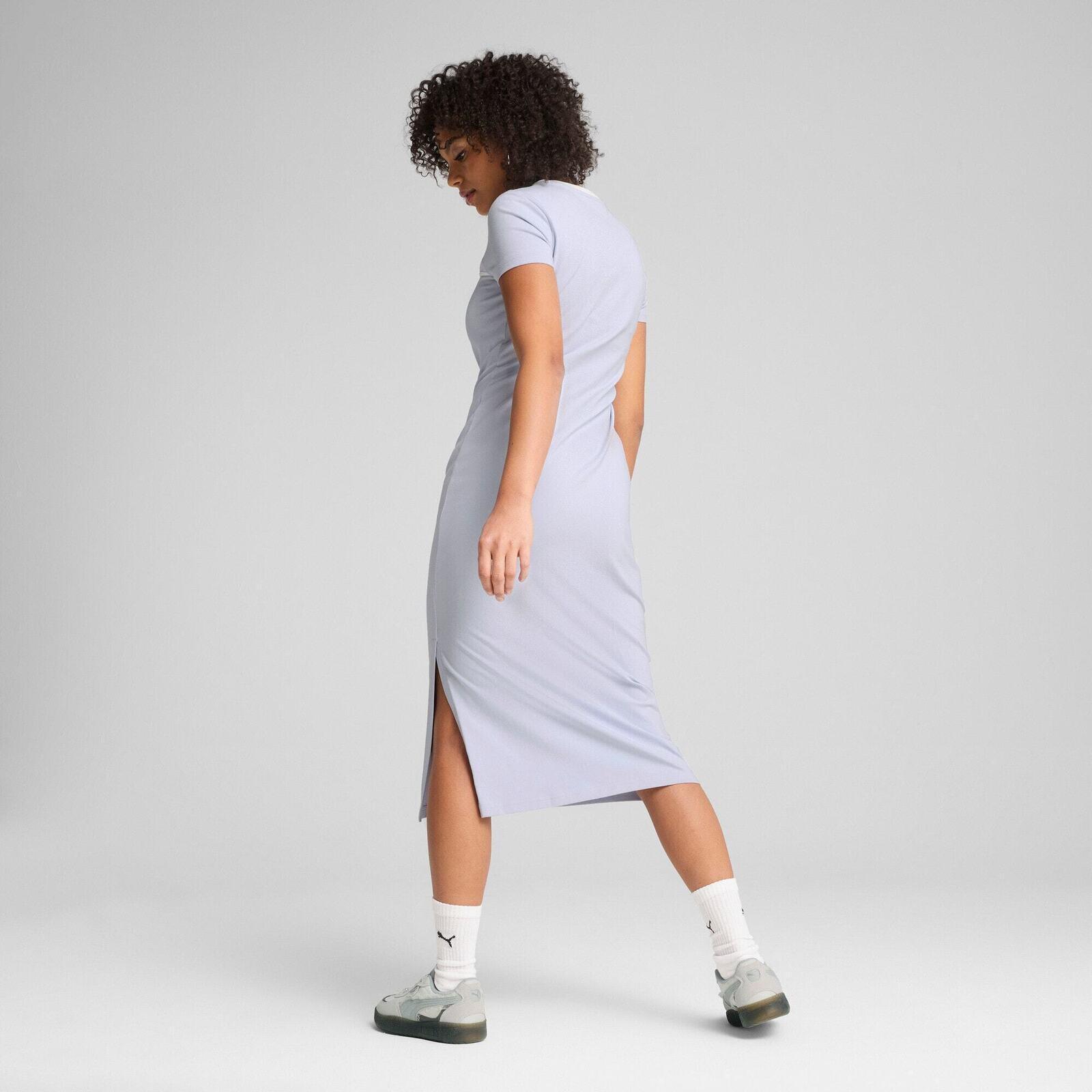 Robe Puma Wardrobe Ess Midi Cut-out Dress, Bleu, Femmes 2/5