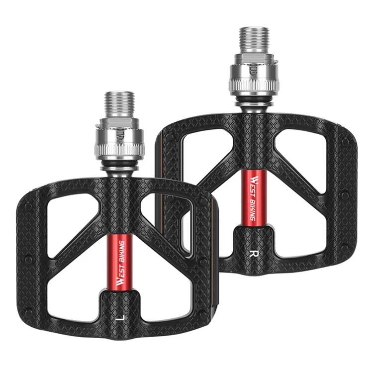 WEST BIKING Pedale in lega di alluminio a sgancio rapido a 3 cuscinetti