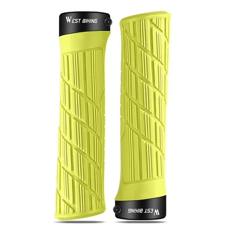 Non-slip bicycle handlebar grips - Yellow