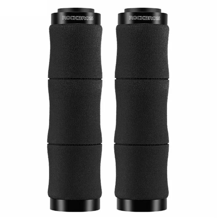 Bamboo Handlebar Grips with Dust Cap, EVA Foam