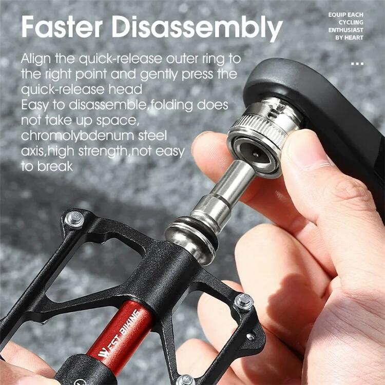 Pédales de Vélo 3 roulements Alliage d'Aluminium MTB 4/7