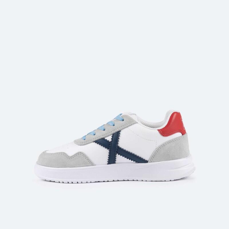 Zapatillas Casual Infantil Munich Mini Balloo 05 Blanco Azul Ligeras 3/5