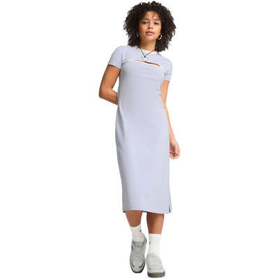 Jurk puma wardrobe ess midi cut-out dress, blauw, dames