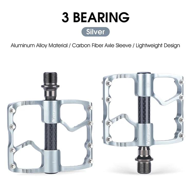 Pédales antidérapantes en alliage d'aluminium + fibre de carbone 2/7