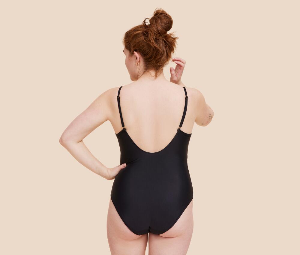 Maillot de bain menstruel une pièce Noir flux light 3/3
