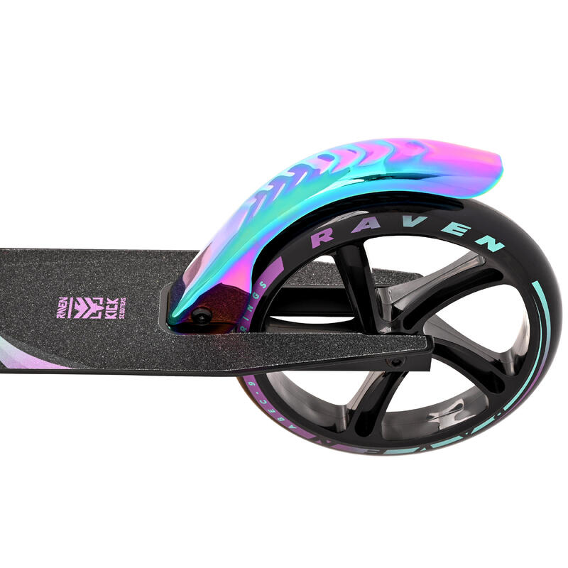 Skládací koloběžka Raven Celia BLACK Neo Chrome s ruční brzdou ABEC9 200mm