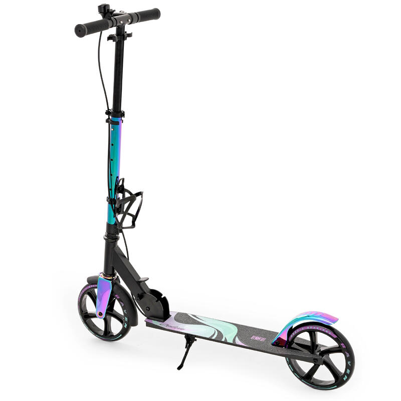 Skládací koloběžka Raven Celia BLACK Neo Chrome s ruční brzdou ABEC9 200mm
