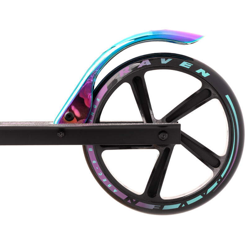 Skládací koloběžka Raven Celia BLACK Neo Chrome s ruční brzdou ABEC9 200mm