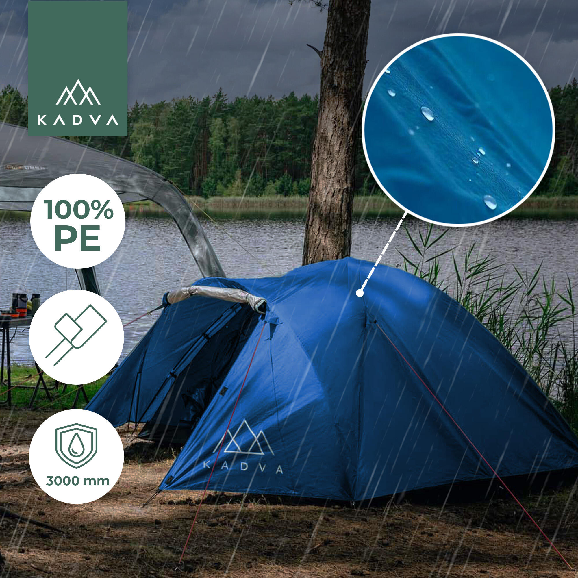 Forceatt Tenda Campeggio Per 2 Persone, Impermeabile & Antivento 2 Porte Tenda Da Campeggio Leggera, Facile Da Installare, Ideale Per Campeggio E Attività All'aperto