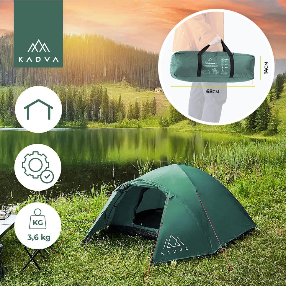 Namiot kampingowy 3-osobowy KADVA CAMPdome 3