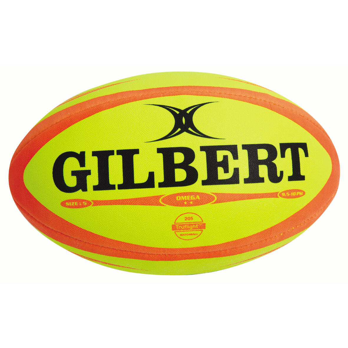 Gilbert - Ballon De Rugby Gilbert Omega Fluo - Ballon - Jaune|orange - 5 - Decathlon