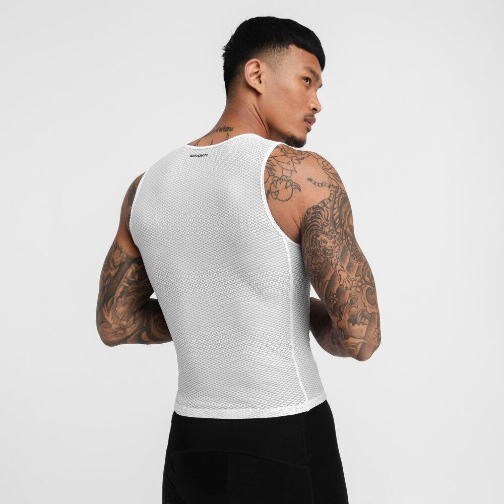 Herren Radsport fahrradbaselayer für Velocity Weiß 6/7