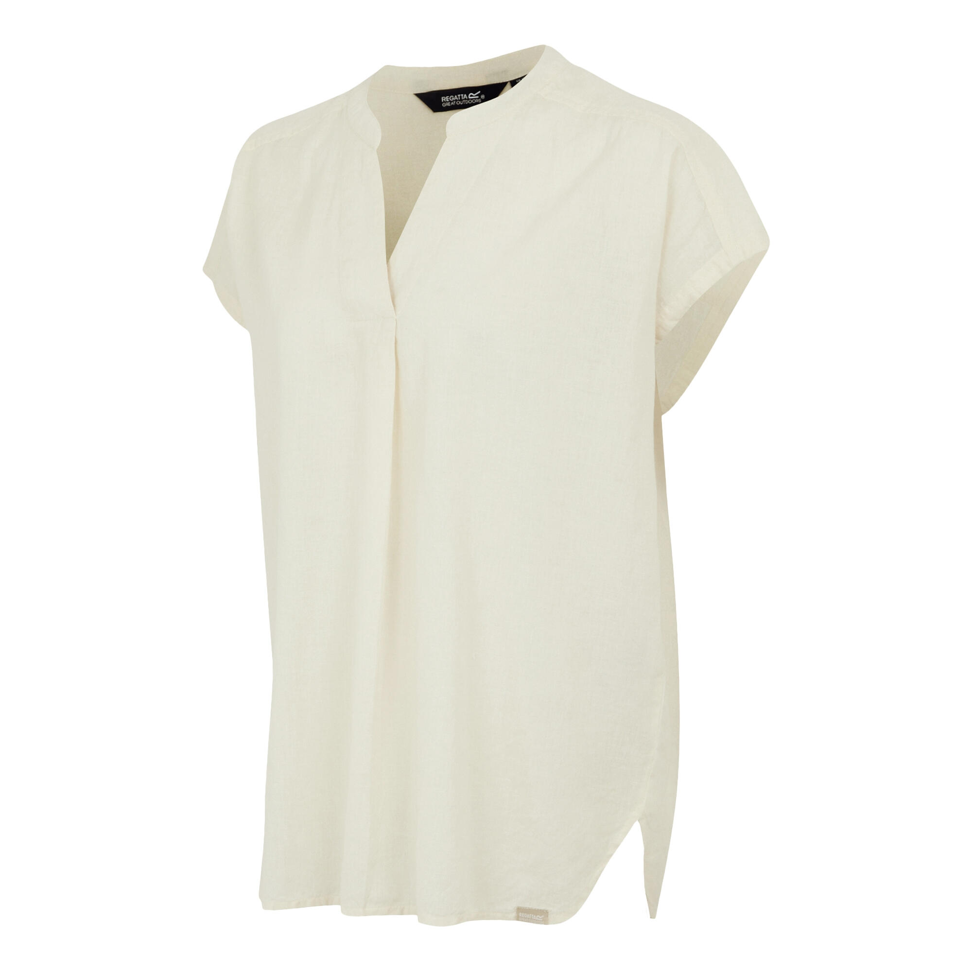 Blouse Manches Courtes Col V RIANNE Femme (Beige Clair) 3/5